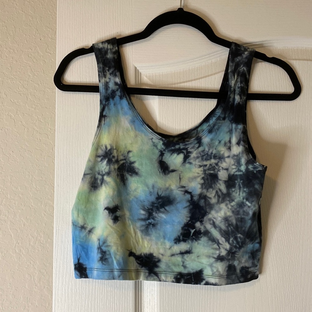 VS PINK Blue/Green Tie-Dye Crop Top